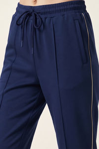 Zivame Knit Poly Athleisure Joggers - Navy Peony — thumbnail 5